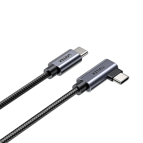  C14123BK-5M - כבל זוויתי 90 מעלות בחיבור USB-C זכר-זכר 100W באורך 5 מטר UNITEK