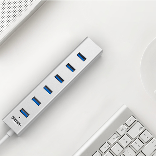  Y-3090 - מפצל ל-7 פורט USB 3.0 עשוי אלומיניום UNITEK