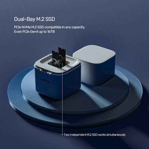  S1207A - תחנת עגינה כפולה M.2 עם חיבור USB-C ויכולת שכפול אופליין 