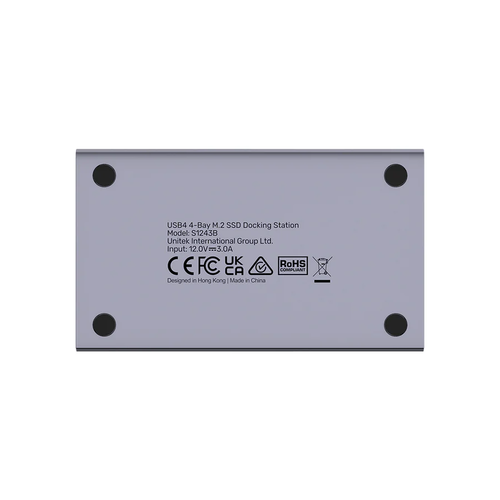  S1243 - תחנת עגינה ל-4 דיסקים קשיחים M.2 SSD בחיבור UNITEK USB4 