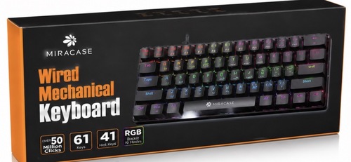 מקלדת מכנית חוטית Miracase 61 מקשים | Miracase Wired Mechanical Keyboard 61 Keys RGB