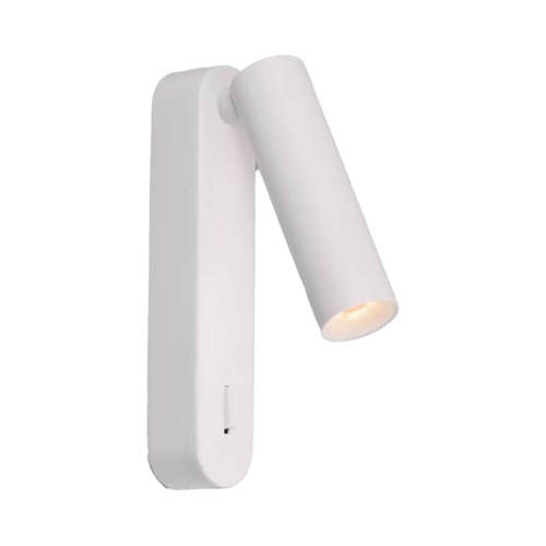 ספוט קיר לקריאה+ מפסק 3.6W סטורי ניסקו אור חם בסיס מלבני שחור/לבן STORY 