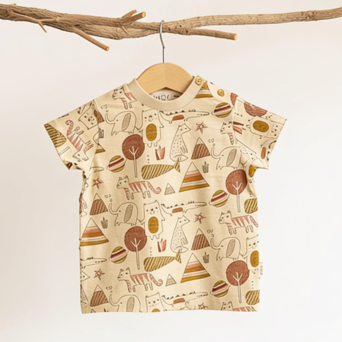 חולצה קצרה חיות 6 חוד'-4 שנים