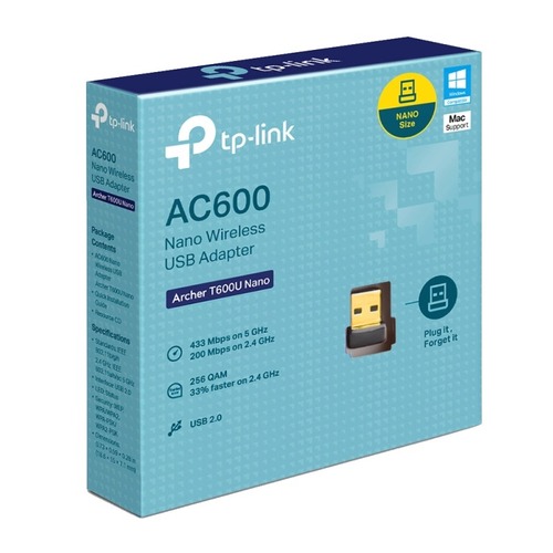 מתאם USB 2.0 Wi-Fi קומפקטי  Archer T600U Nano