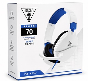 אוזניות גיימינג Turtle Beach Recon 70 לבן/כחול | Turtle Beach Recon 70 Wired Gaming Headset White/Blue