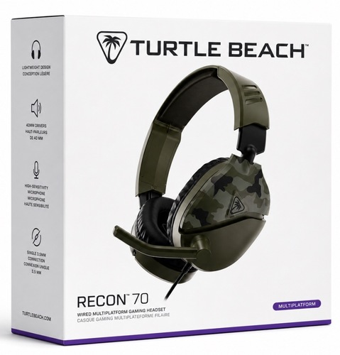 אוזניות גיימינג Turtle Beach Recon 70 Camo Multiplatform | Turtle Beach Recon 70 Camo Wired Gaming Headset