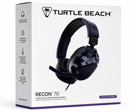 אוזניות גיימינג Turtle Beach Recon 70 Blue Camo Multiplatform | Turtle Beach Recon 70 Blue Camo Wired Gaming Headset