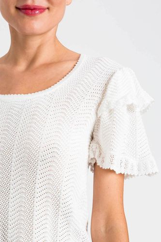 Fitted jumper with ruffles
