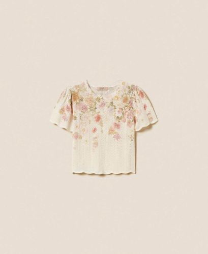 Linen blend floral jumper