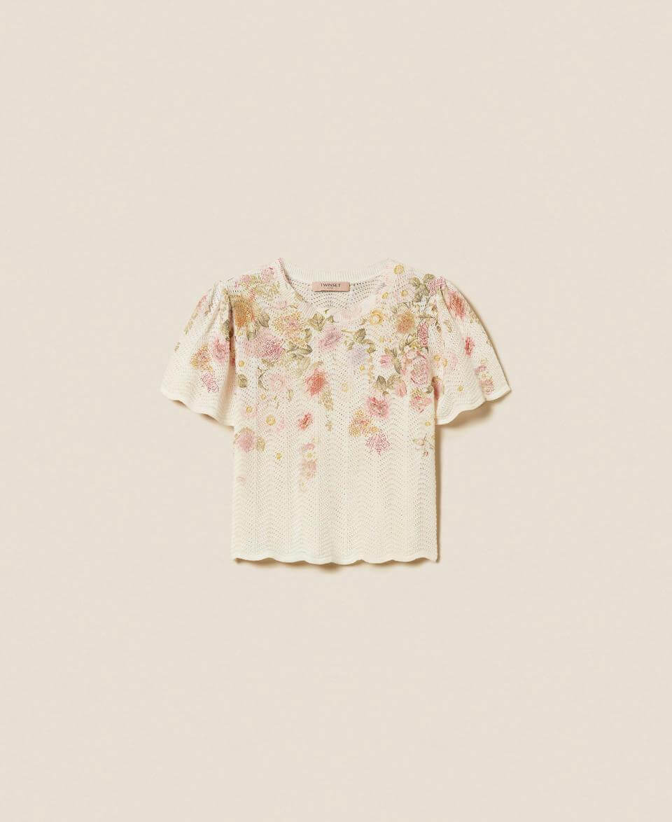Linen blend floral jumper
