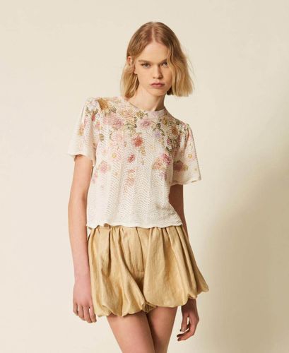 Linen blend floral jumper