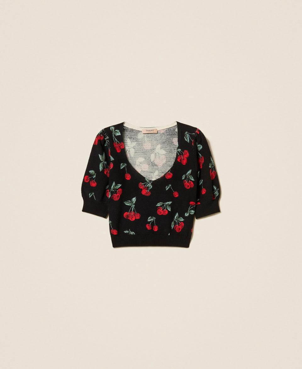 Jumper with cherry print