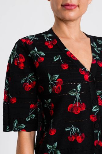 Cherry print cardigan