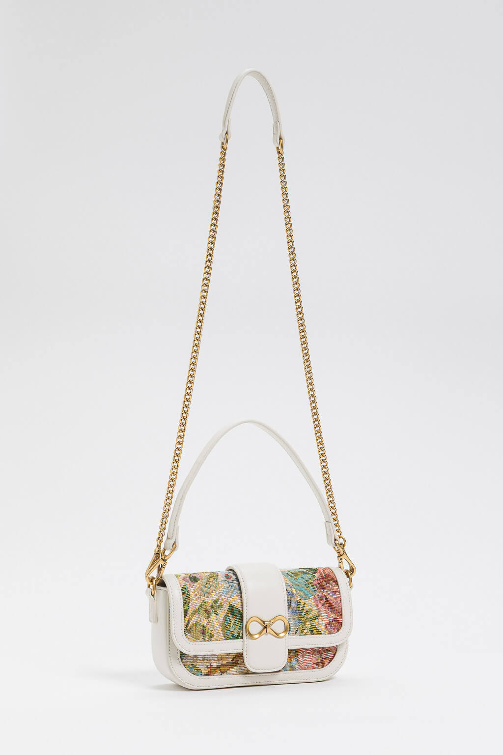 Twinset Canvas Bag with Jacquard Floral Motif 