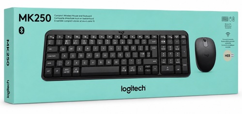 מקלדת ועכבר אלחוטיים | Logitech MK250 Wireless Keyboard & Mouse Combo