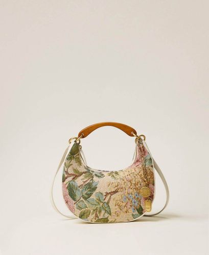 Jacquard 'Croissant' bag with charms