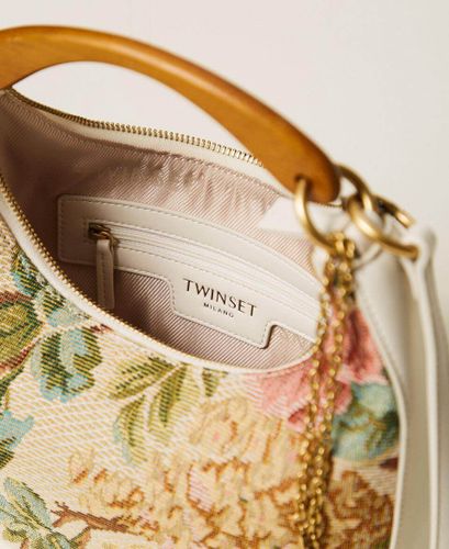 Jacquard 'Croissant' bag with charms