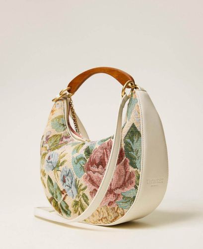 Jacquard 'Croissant' bag with charms