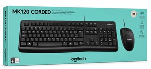 מקלדת ועכבר חוטיים Logitech MK120 | Corded Keyboard & Mouse Combo