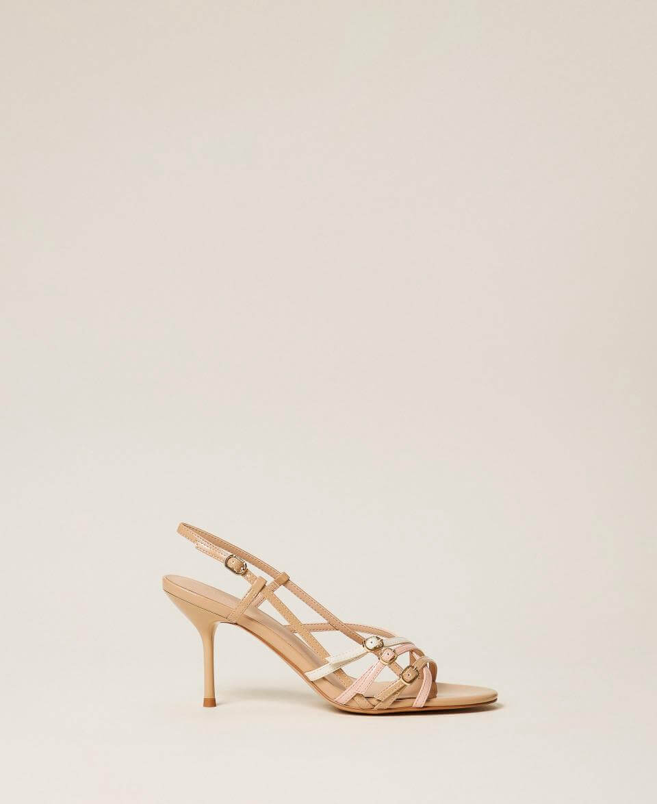 High heeled sandals with straps