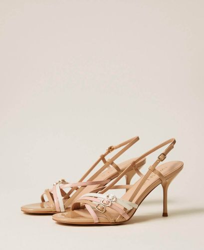 High heeled sandals with straps