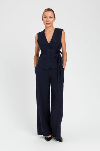 Embroidered waistcoat with belt