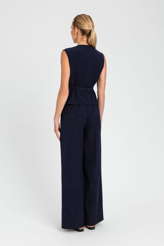 Embroidered waistcoat with belt