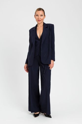 Embroidered waistcoat with belt