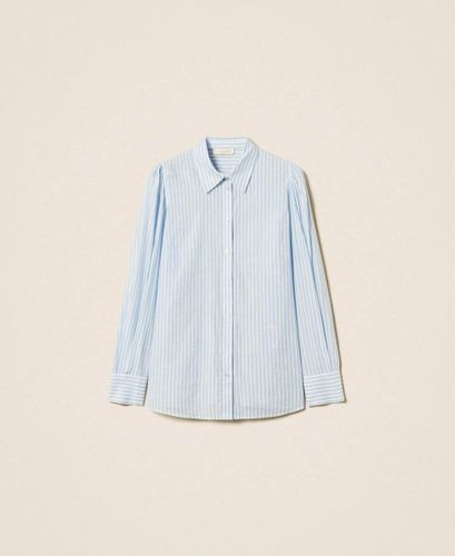 Striped poplin shirt