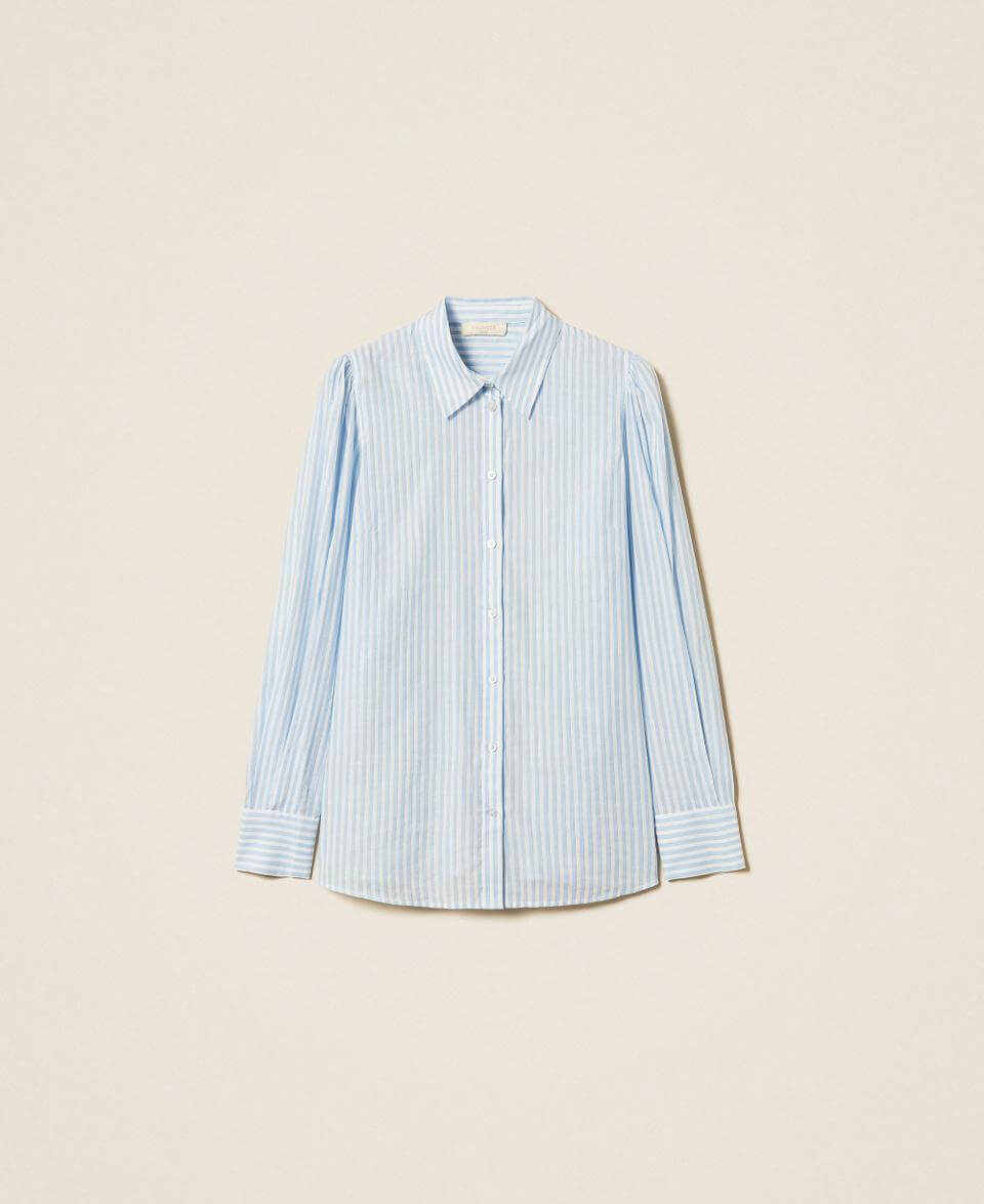 Striped poplin shirt