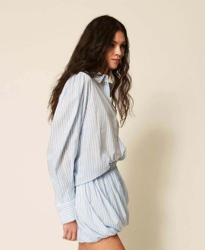 Striped poplin shirt