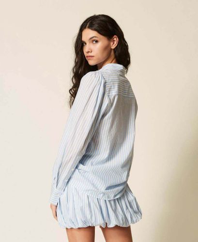 Striped poplin shirt