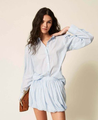 Striped poplin shirt