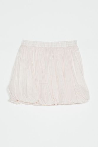 Striped poplin balloon miniskirt