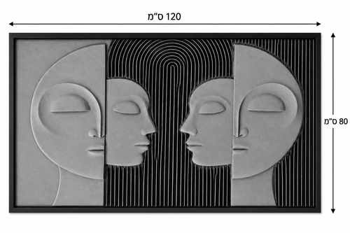  תמונה פנים מול פנים  מסגרת צבע שחור