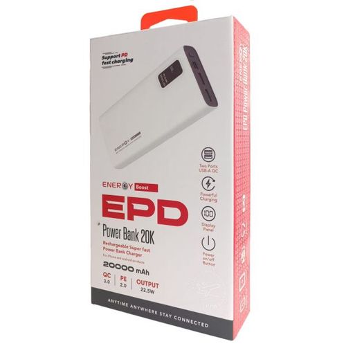 סוללת גיבוי ENERGY EPD 20000k mAh PD