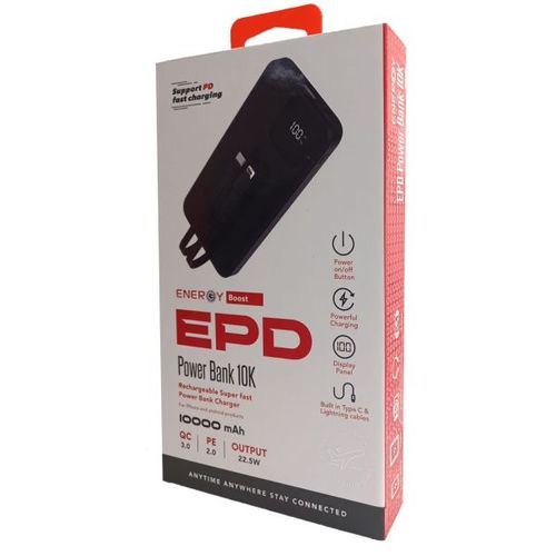 סוללת גיבוי ENERGY 10K Power Bank EPD