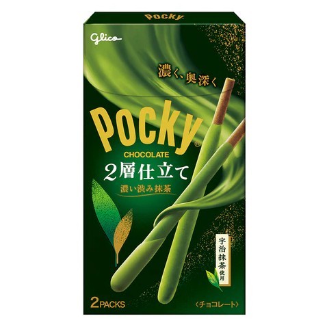 POCKY - מקלות ביסקוויט בציפוי בטעם תה ירוק מאצה 49.4 גרם