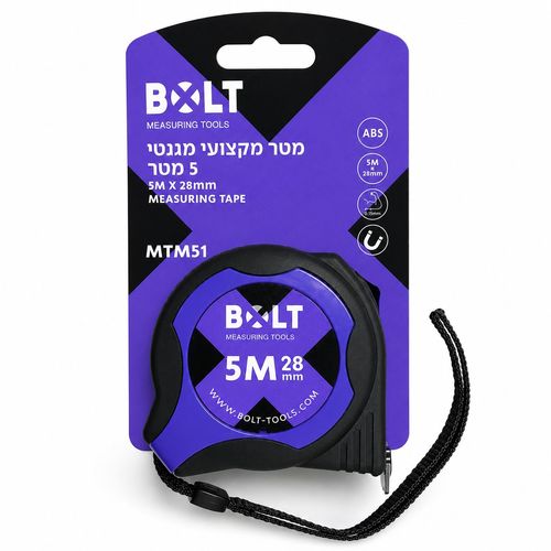 מטר מקצועי מגנטי 5 מטר BOLT