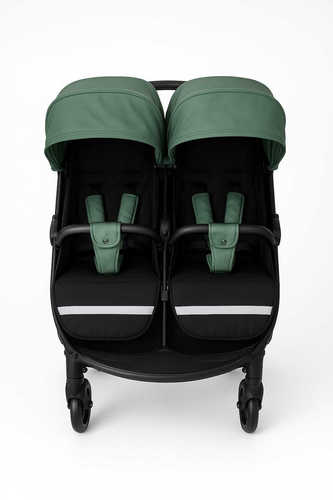 עגלת תאומים Double Together שחור־ירוק Baby Michel