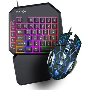 מקלדת גיימינג RGB קצרה + עכבר גיימינג + משטח לעכבר EG410