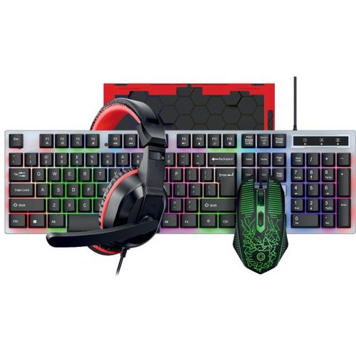 קיט גיימינג 4 ב-1: מקלדת גיימרים RGB + עכבר גיימרים מקצועי+ אוזניות מיקרופון גיימרים + משטח מהודר לעכבר