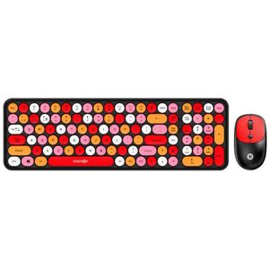 סט עכבר מקלדת אלחוטית צבעונית רטרו EG310 2.4G עכבר במשרד ביתי מקלדת + עכבר למחשב