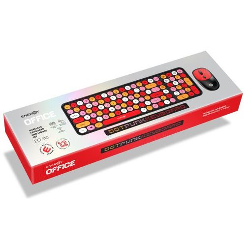 סט עכבר מקלדת אלחוטית צבעונית רטרו EG310 2.4G עכבר במשרד ביתי מקלדת + עכבר למחשב
