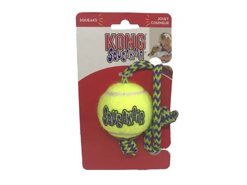 Kong סקוויקר כדור צהוב + חבל קונג לכלב