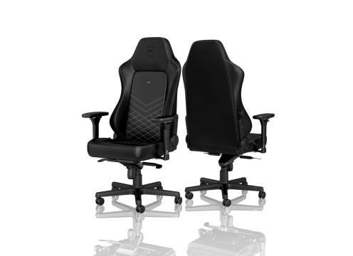 כיסא גיימינג NOBLECHAIRS HERO BLACK/PLATINUM WHITE בצבע שחור/ לבן פלטיניום NBL-HRO-PU-BPW