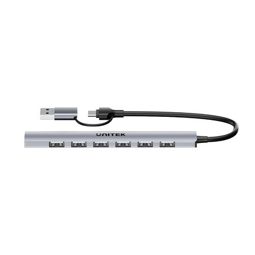 H1209AGY - מפצל 7 ב-1 לחיבורי USB-A 