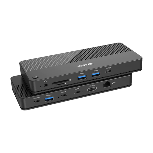  D1077A - תחנת עגינה 4K בחיבור USB-C עם KVM מובנה UNITEK