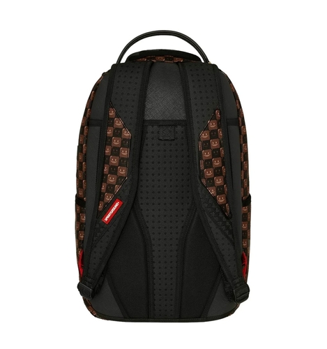 SPRAYGROUND תיק גב מטורף  BACKPACK SHARKS IN PARIS WTF BUBBLE BROWN CHECK