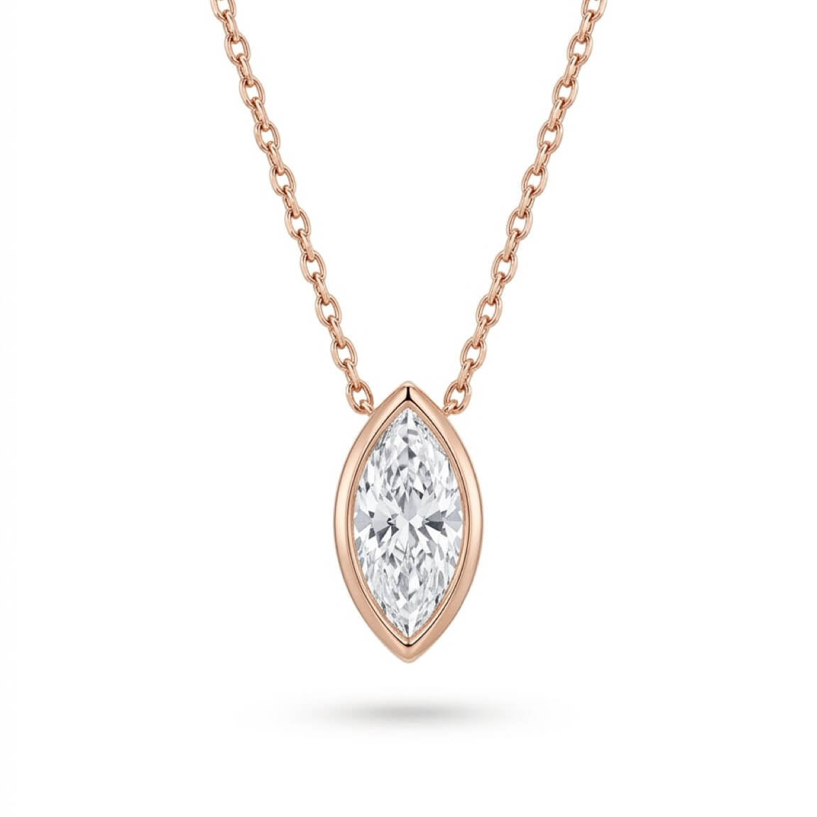 שרשרת ותליון יהלום מרקיזה 1.0ct זהב 14K